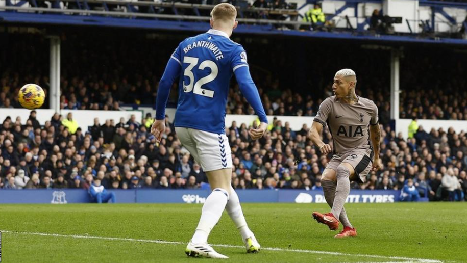 Everton 2-2 Tottenham: Jarrad Branthwaite equalises late after Richarlison scores twice